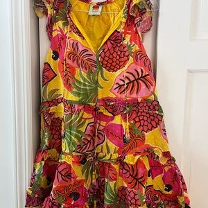 Tropical Print Sleeveless Dress